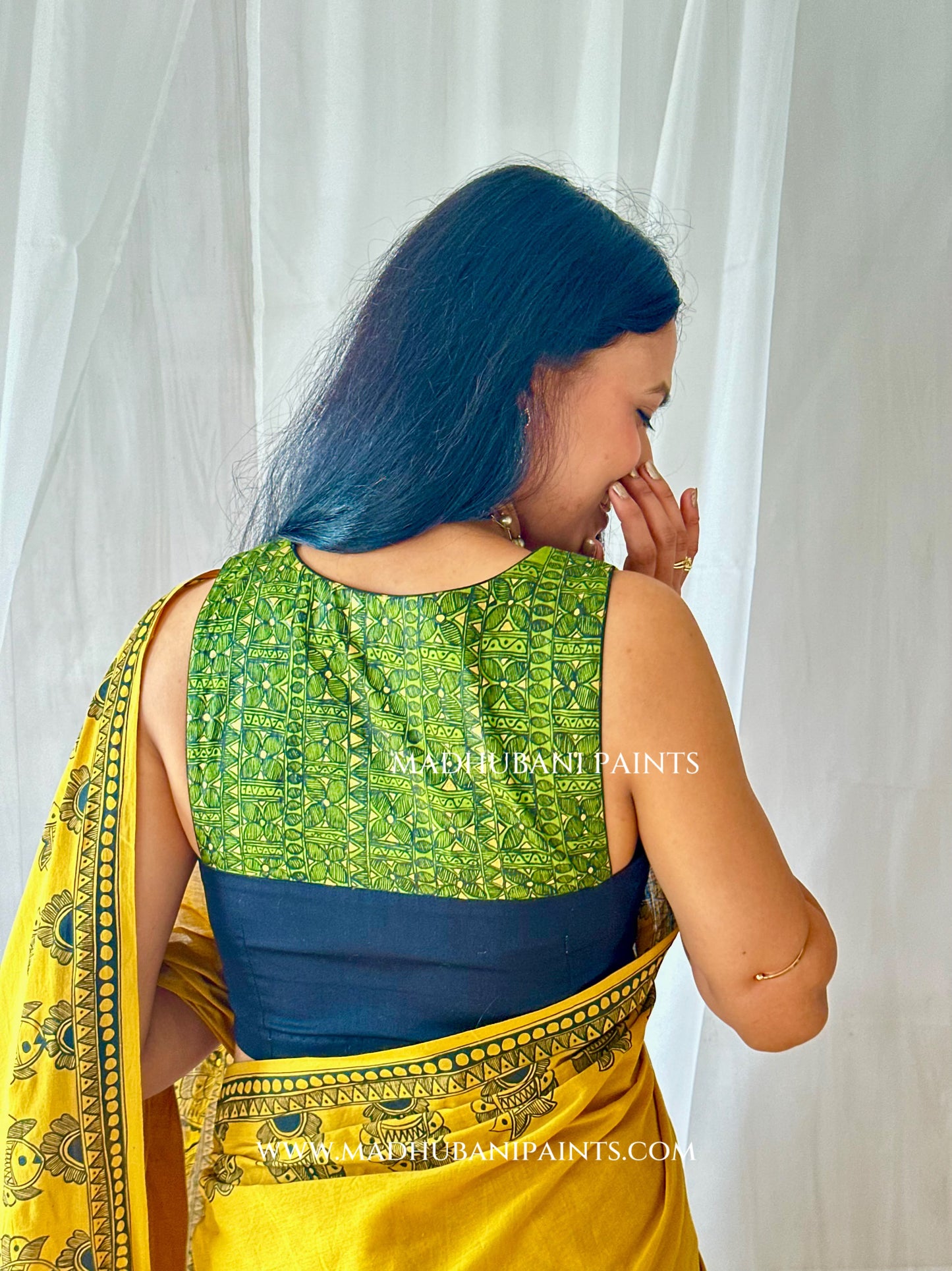 SAGAR Handpainted Madhubani Cotton Saree