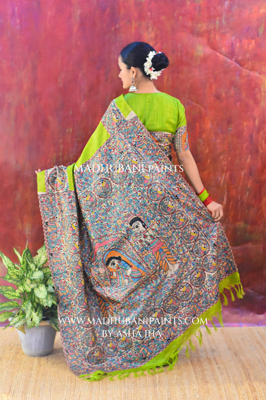 HARIYALI DOLI KA HAAR Tussar Silk Saree Blouse Set