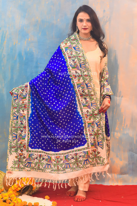 Neela Mor Bandhini Dupatta