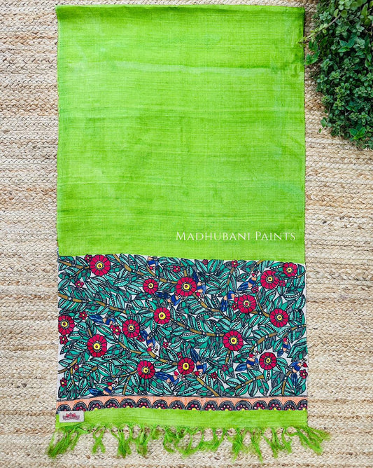 Morni Hariyali Tussar Silk Stole