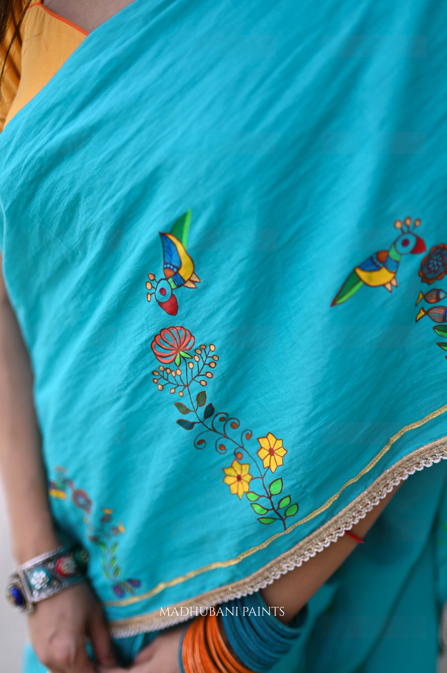 NEELA AASMAN SAREE BLOUSE SET