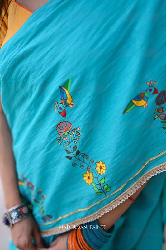 NEELA AASMAN SAREE BLOUSE SET
