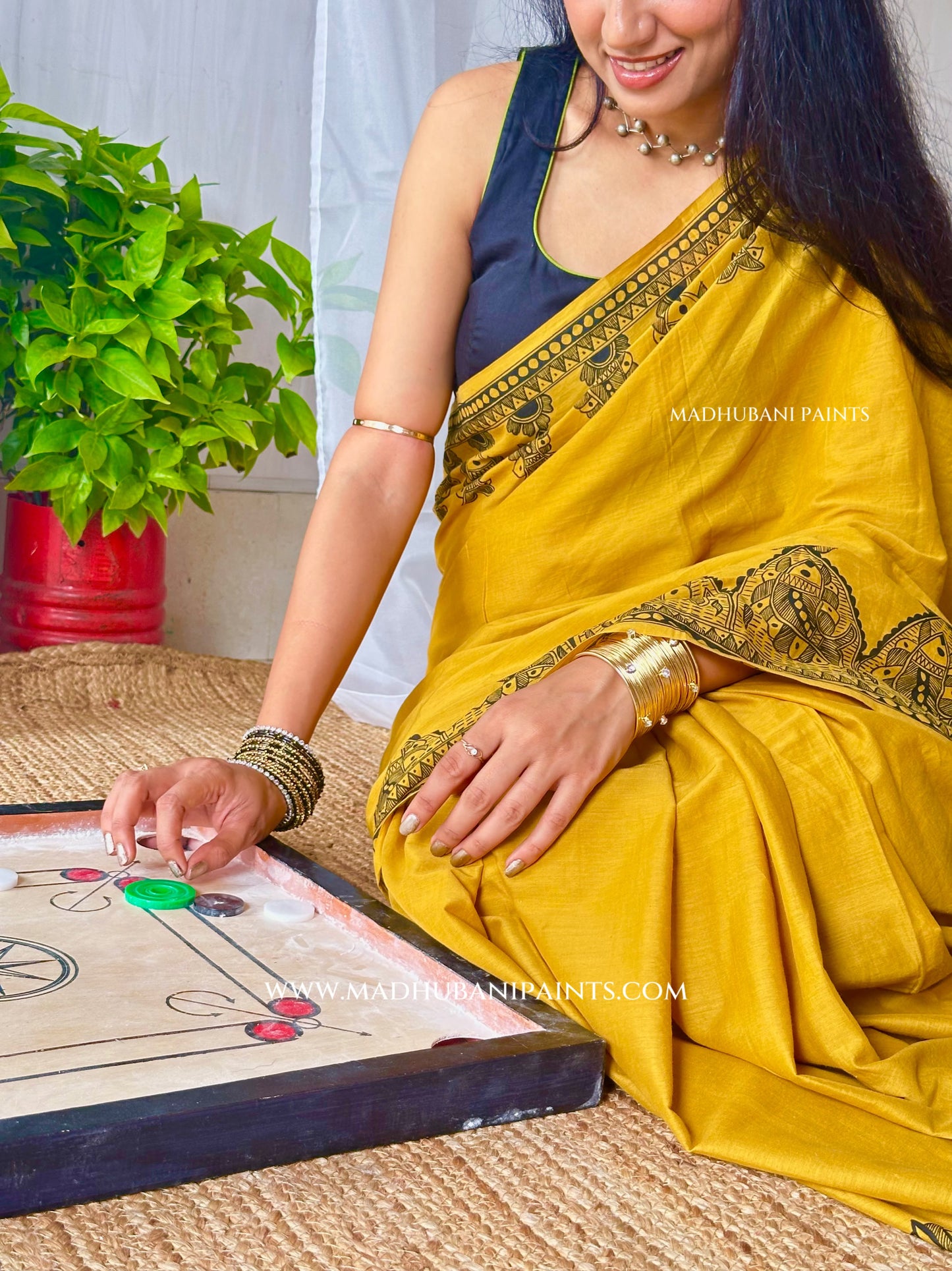 SAGAR Handpainted Madhubani Cotton Saree