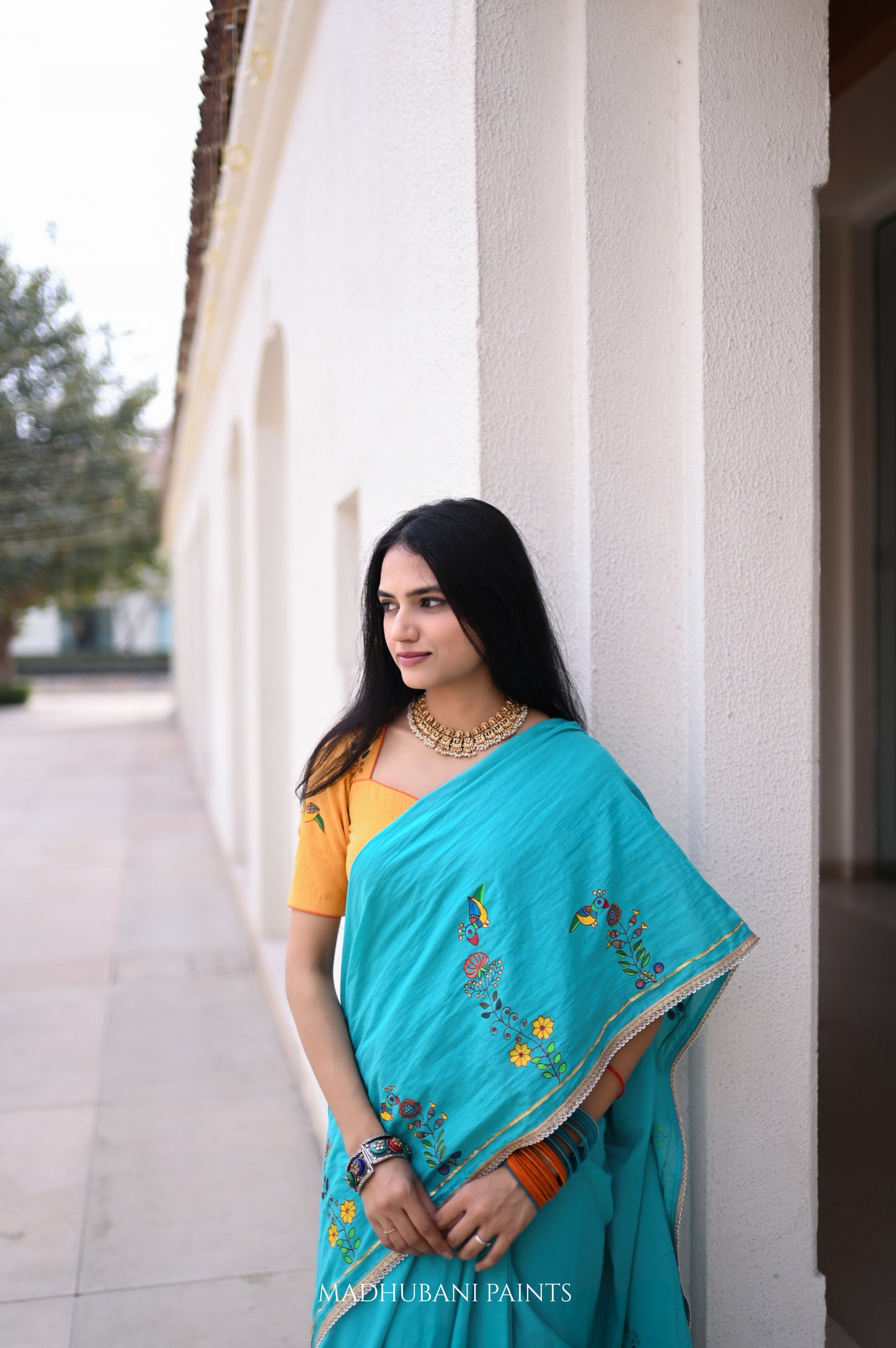 NEELA AASMAN SAREE BLOUSE SET
