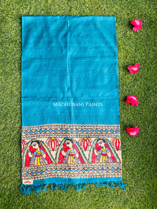 Doli Madhubani Hand-painted Tussar Silk Stole