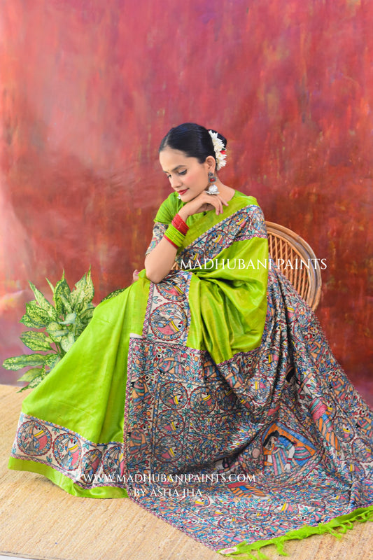 HARIYALI DOLI KA HAAR Tussar Silk Saree Blouse Set