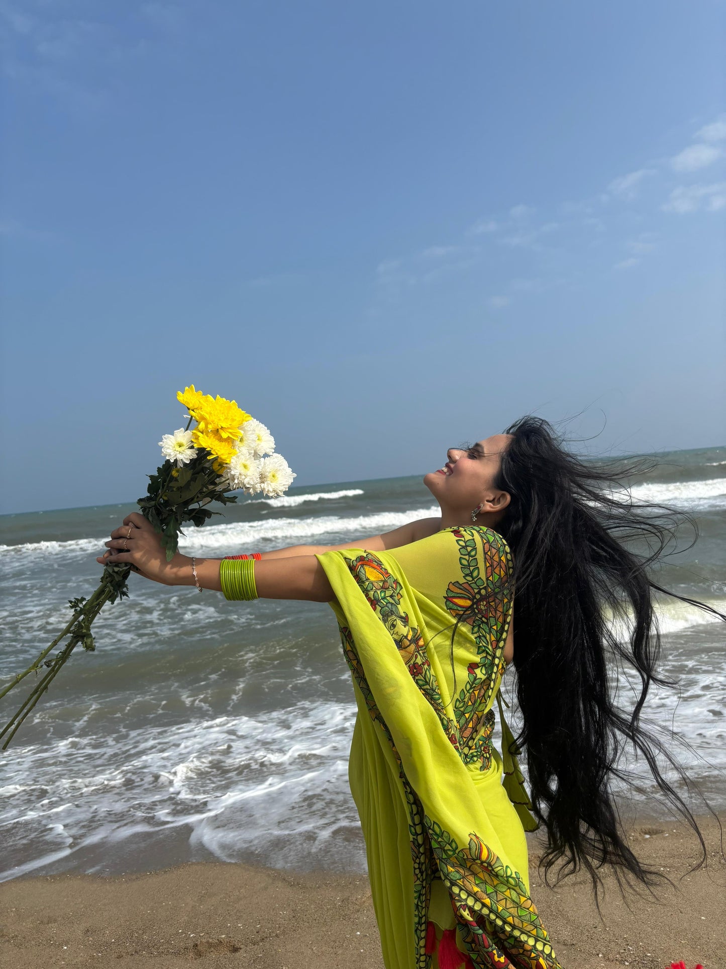 MRIDULA Handpainted Madhubani Georgette Saree