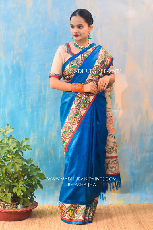 'VRINDAVAN KI RADHA' Tussar Silk Saree