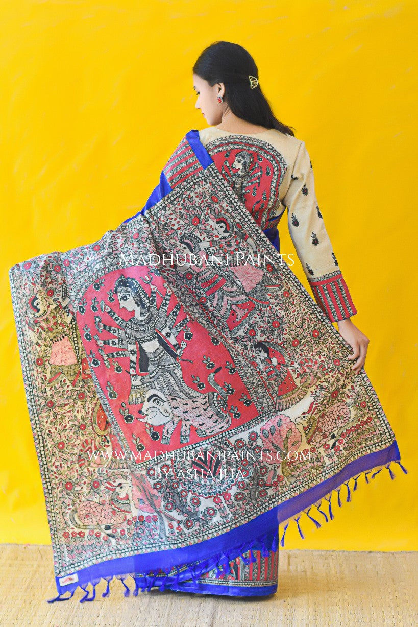 BHAGWATI Hand-painted Tussar Silk Saree
