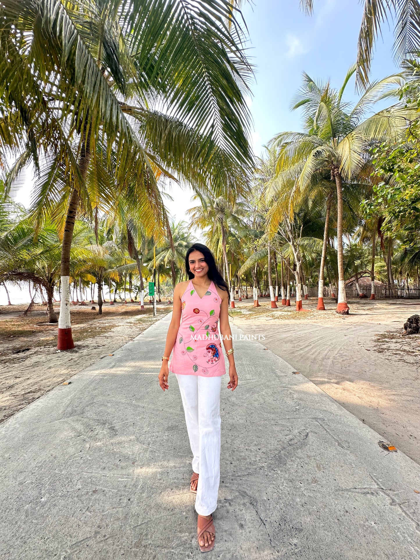 Mithila In Lakshadweep Hand-Painted Madhubani Top