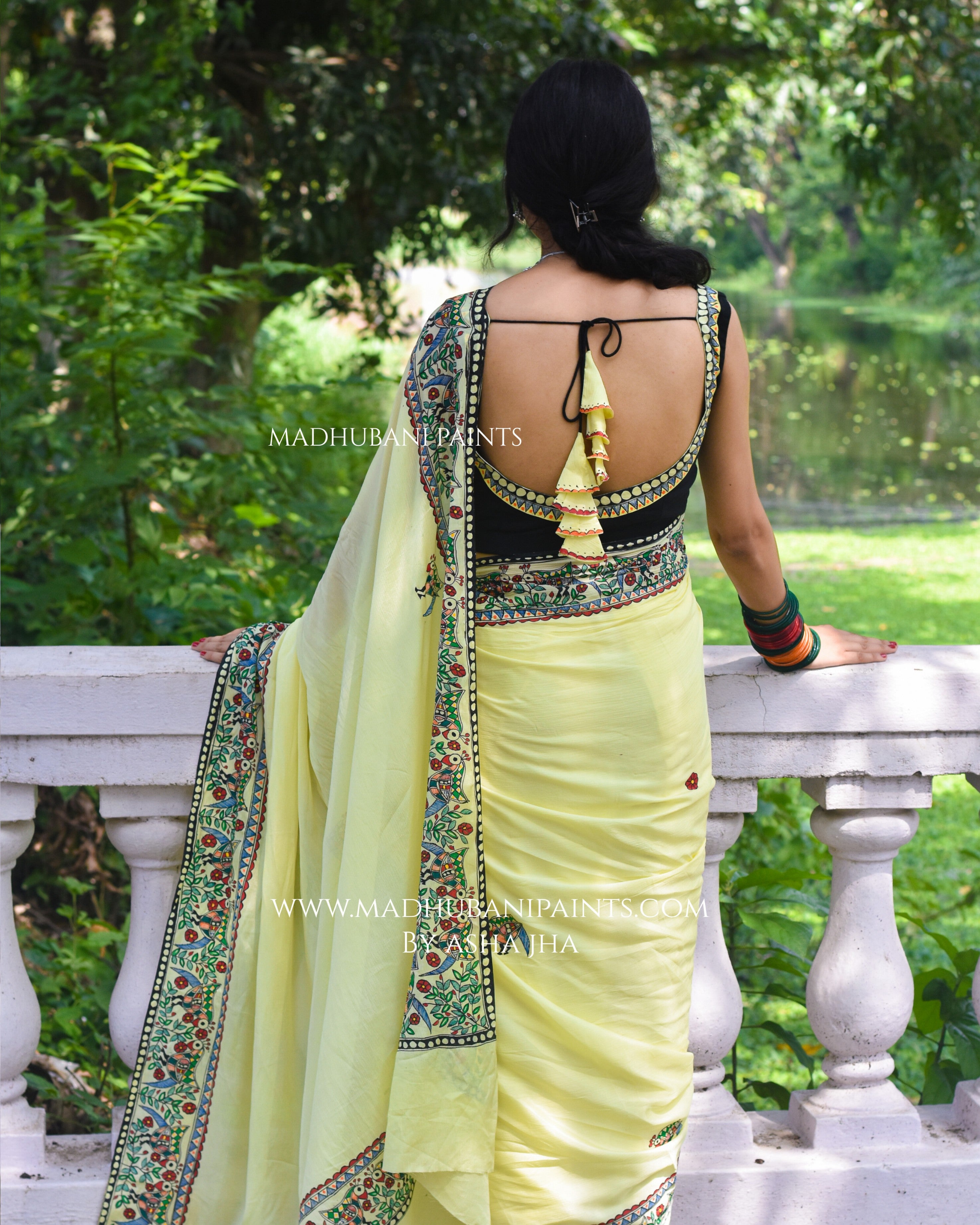 Mayura - Hand Painted Chiffon saree