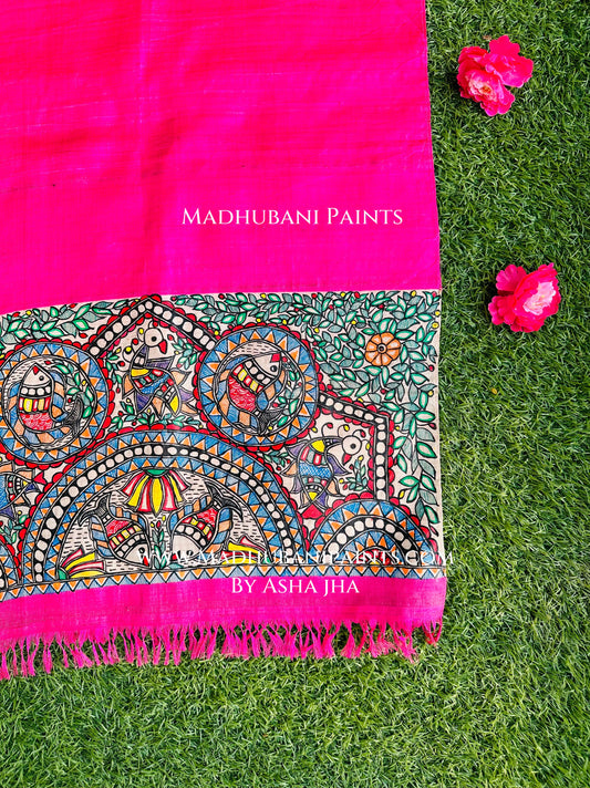 Surmai Mayur Tussar Silk Stole