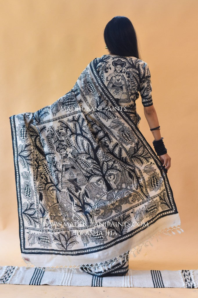 'MANMOHANA KRISHNA' Tussar Silk Saree Blouse Set