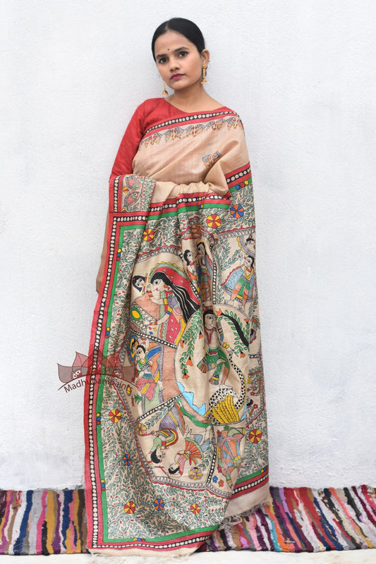 Gopala Krishna Hand Painted Saree