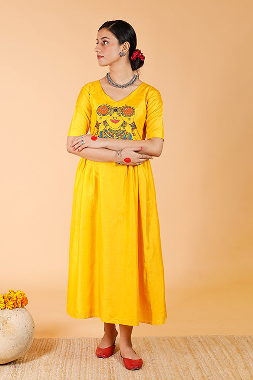 'Dolly's Doorbeen' Handpainted Madhubani Dress