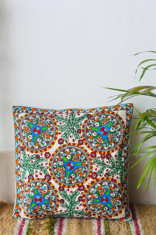 Madhubani Handpainted Rangeela Cushion