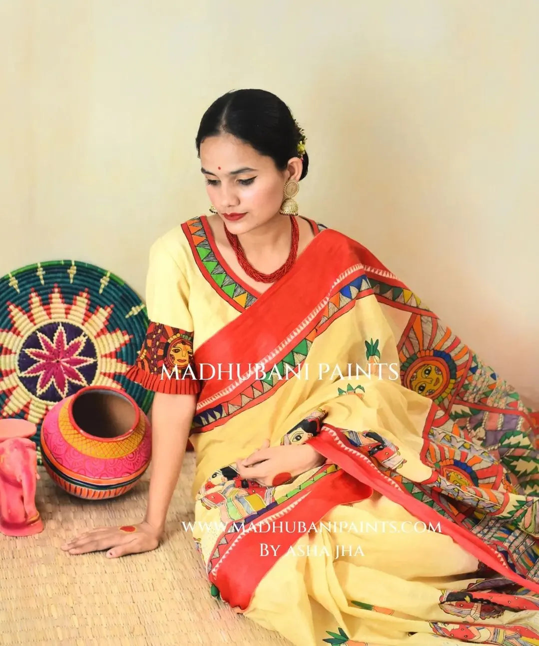 Chhath Puja Hand painted Cotton Blouse