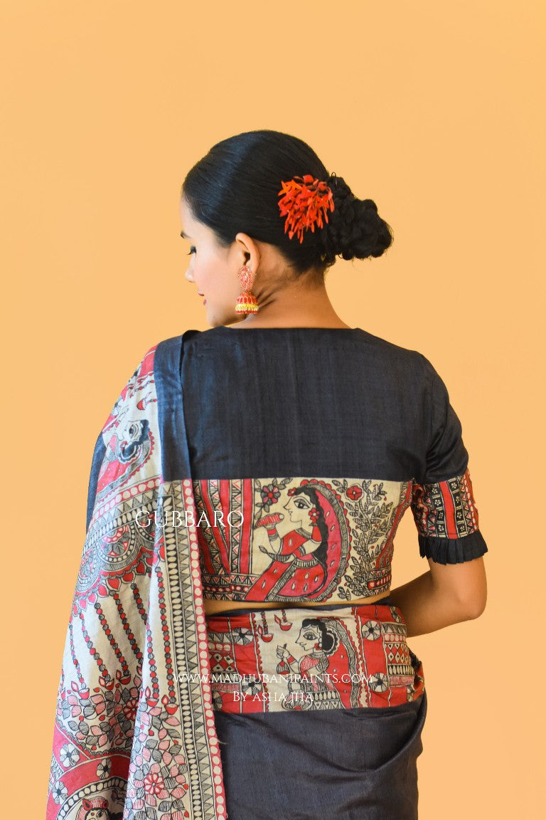 'NARAYANI' Handpainted Madhubani Tussar Silk Blouse