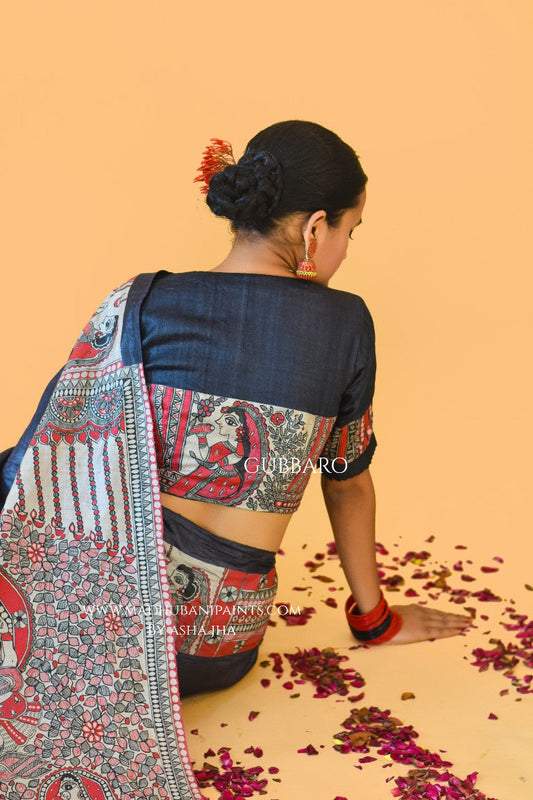 'NARAYANI' Handpainted Madhubani Tussar Silk Blouse