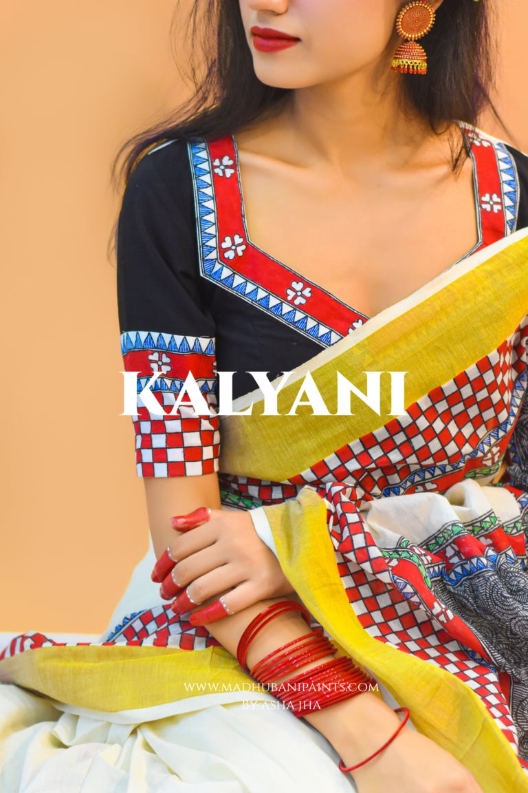 'KALYANI' Handpainted Cotton Blouse