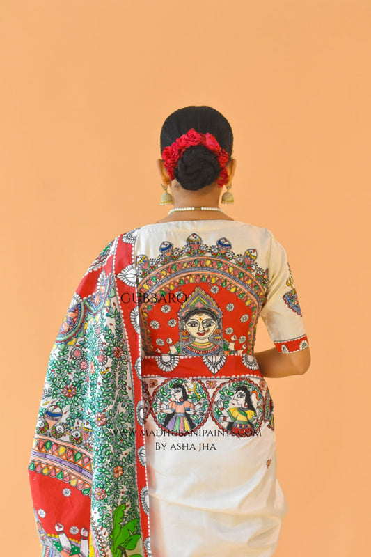 'TRIPURASUNDARI' Handpainted Madhubani Blouse