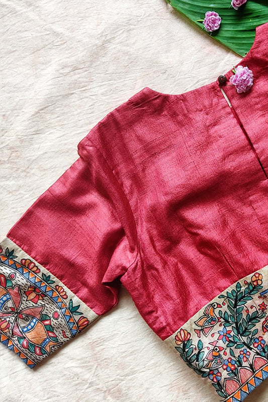 Handpainted 'Radha - Krishna' Madhubani Blouse