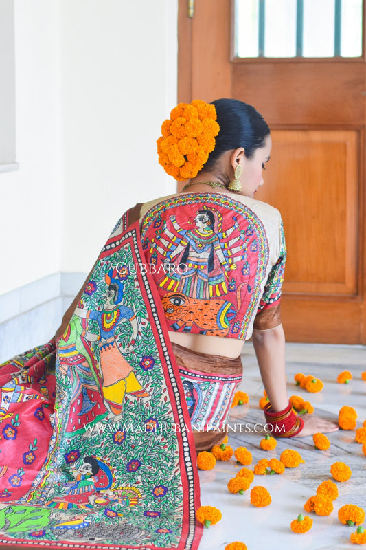 SHAMBHAVI Handpainted Madhubani Tussar Silk Blouse