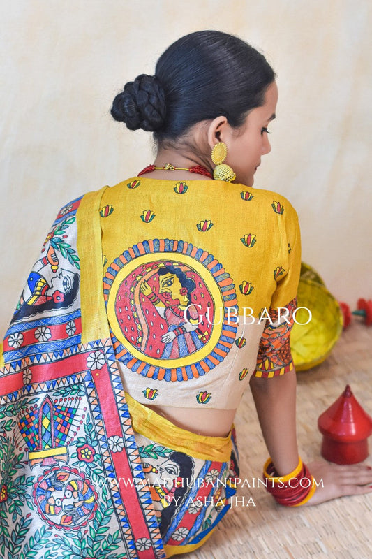 DOLI KOHBAR Handpainted Madhubani Tussar Silk Blouse