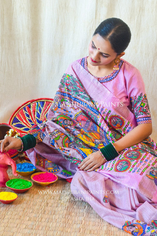 Hari Vatika Handpainted Chanderi Blouse