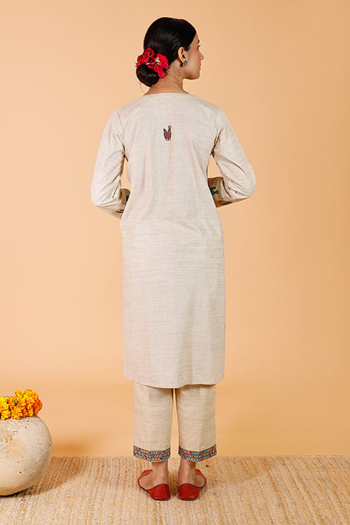 'Nandi' Handpainted Madhubani Cotton Kurta