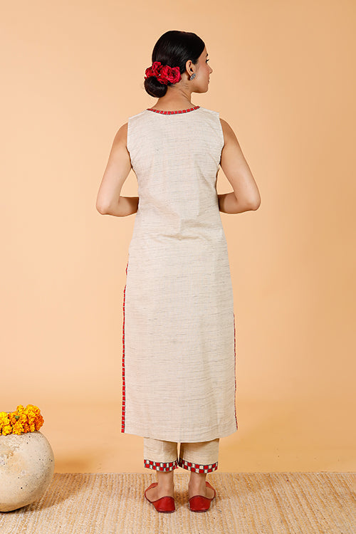 'Vrindavan Mayur' Handpainted Madhubani Kurta