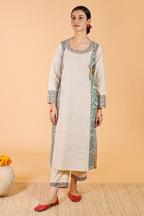 'Mithila Baag' Handpainted Madhubani cotton Kurta