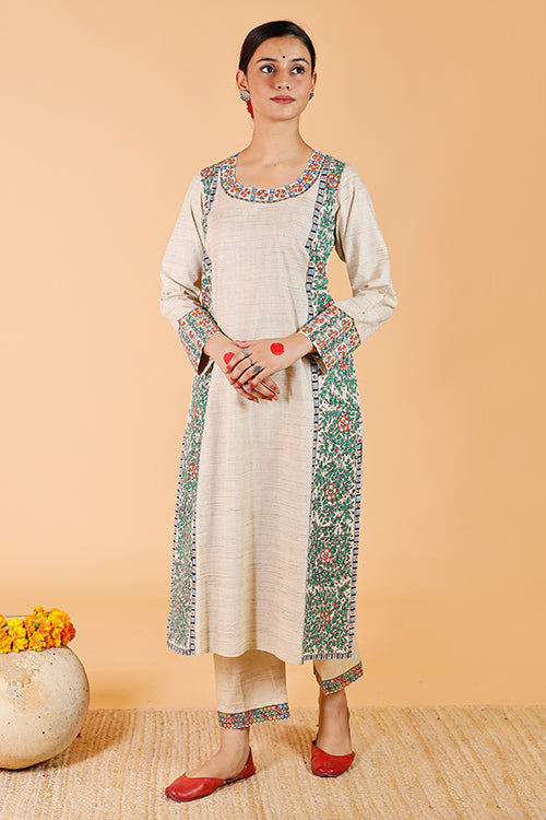 'Mithila Baag' Handpainted Madhubani cotton Kurta