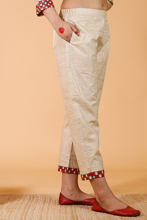 'Suryakamal' Handpainted Madhubani Cotton Pant