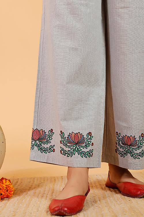 'Manmohana Surmai Leela' Handpainted Madhubani Cotton Pant