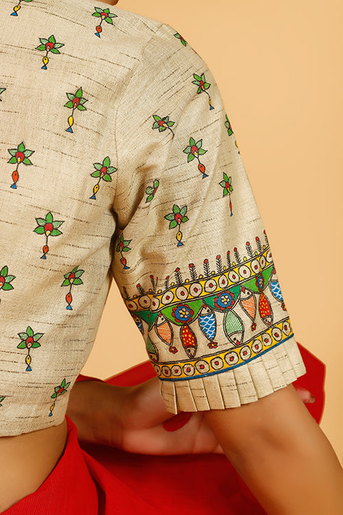 'Spanda' Handpainted Madhubani Cotton Blouse
